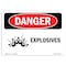 Signmission Safety Sign, OSHA Danger, 7" Height, 10" Width, Explosives, Landscape OS-DS-D-710-L-2008 - alternate 1
